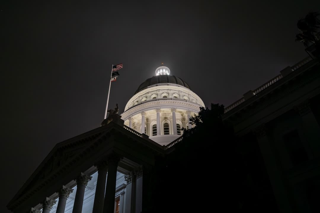 support animal laws — Capitol building dome illuminated at night